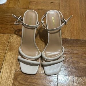 Express Women's Stylish Cream Heels
